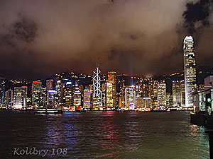 Гонконг ночью (панорама)