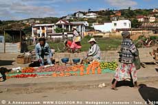 Овощи и фрукты на продажу. Дорога на Андасибе. Мадагаскар